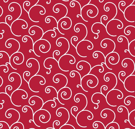 44"-Kimberbell Basics Scroll - Red 100% Cotton