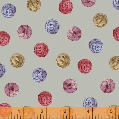 44"-Windham Prints- "Knit N' Purl" Lt. Blue- 100% Cotton