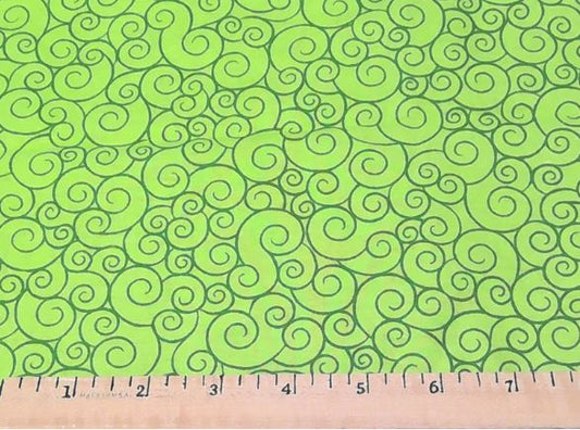 44"  - "Lime Garden Swirl" -  100% Cotton