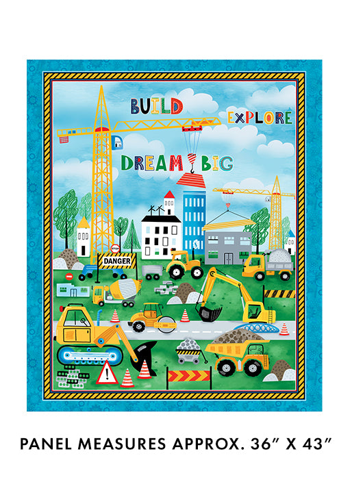 Panel -Benartex - "Little Builder Panel" - 100% Cotton Quilt Panel  36"x43"