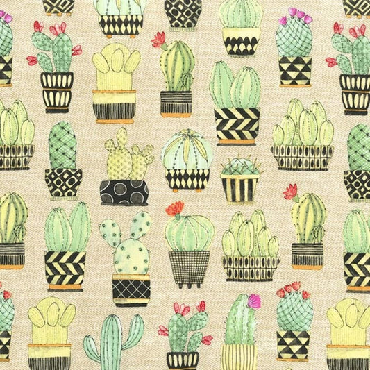 44"  - Michael Miller - Cactus Hoedown -  "Green" - 100% Cotton