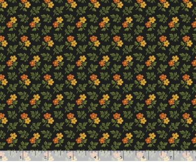 44"-Marcus "Double Daisey" Black-100%-cotton