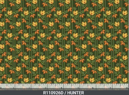 44"-Marcus Fabrics "Circle Flower" Hunter-100%-cotton