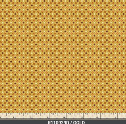 44"-Marcus Fabrics "Dot to Dot" Gold-100%-cotton