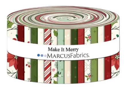 Marcus Fabrics Jelly Roll  "Make It Merry" - 40 pcs 2.5 inch -100% Cotton