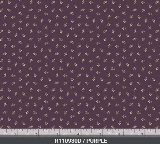 44"-Marcus "Tiny Tri Leaf" Purple-100%-cotton