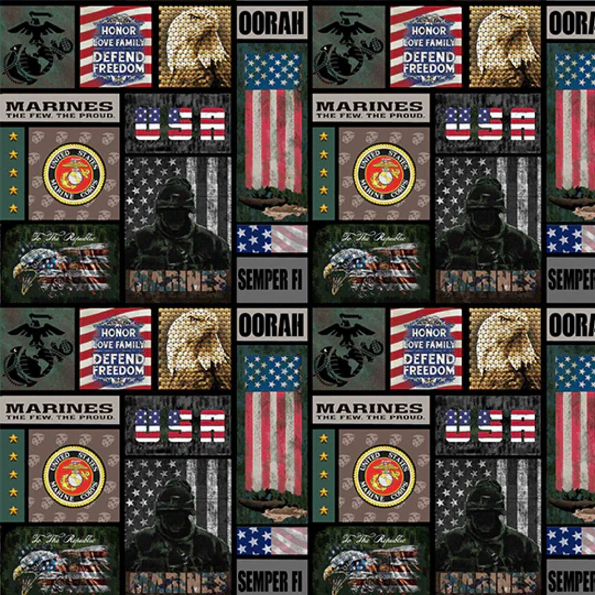 44"  -"Marines"-  100% Cotton