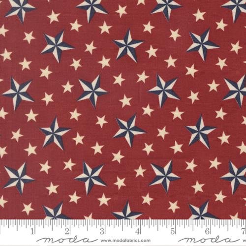 44"  - Moda -  "America 250 Years" Crimson w/Stars -  100% Cotton