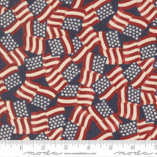 44" - Moda - America 250 Years- "Flags - Loyalty Blue"  - 100% Cotton