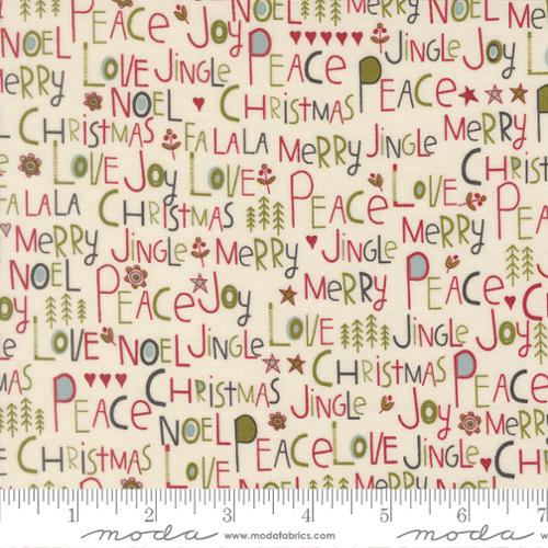 44"  - Moda -  "Chilly Peace, Love, Joy"  -Vanilla -  100% Cotton