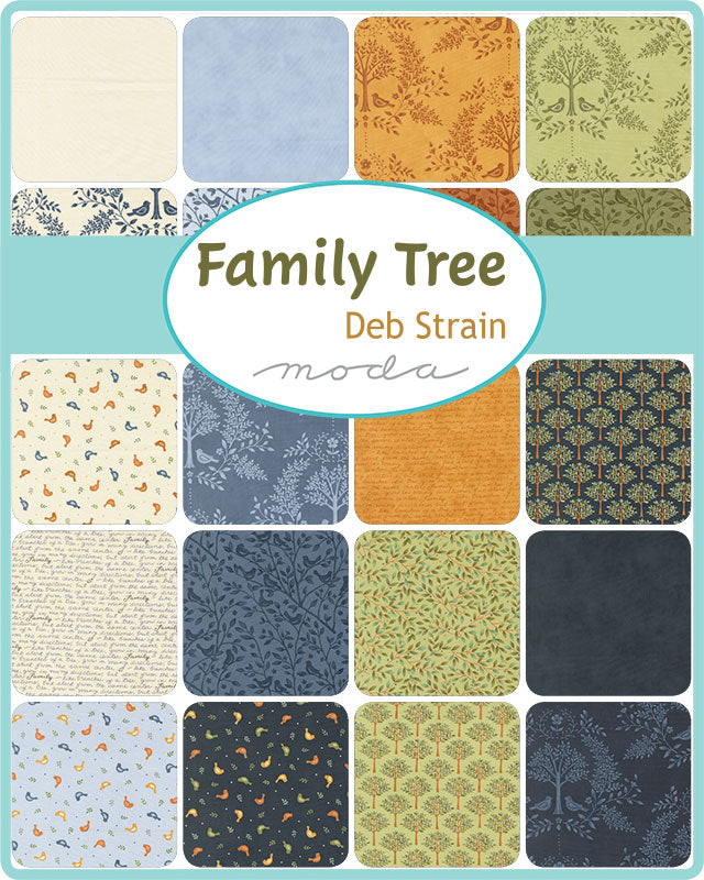 Moda - Mini Charms - "Family Tree" -  2.5"x 2.5" squares - 42 pcs