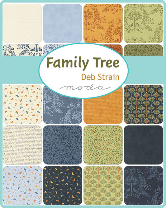Moda - Mini Charms - "Family Tree" -  2.5"x 2.5" squares - 42 pcs