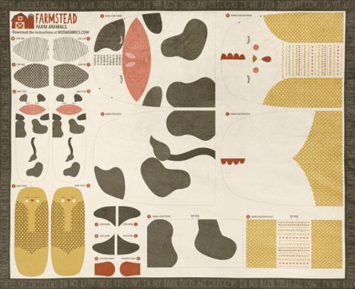 44" - Moda - Cuddle - "Farmstead - Cows and Chickens"  - 100% Cotton
