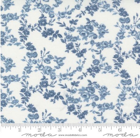 44"  - Moda - Nantucket Summer -  "Cream - Blue" - 100% Cotton