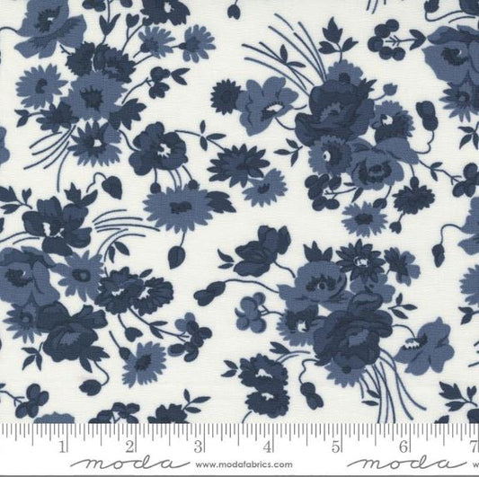 44"  - Moda - Nantucket Summer -  "Cream - Navy 55260 21" - 100% Cotton