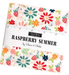 Moda - Raspberry Summer Charm Pack 5"x5" squares 42 squares - 100%-cotton-quilting-fabric