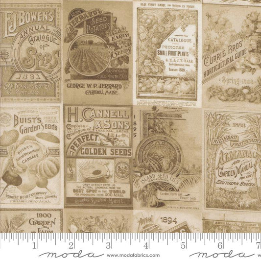 44"-Moda -Farm And Garden  Seed Catalogue Novelty Seed Packets 100% Cotton