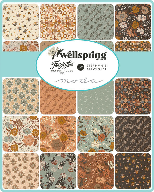 Moda -Mini Charm - "Wellspring" - 2.5"x 2.5" -42 pcs