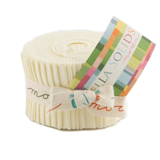 Moda - "Bella Solids Snow JRJelly Roll" - Jelly Roll - 100%-cotton 2.5 x 42"-44" 20 pcs
