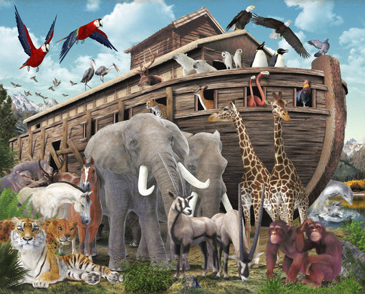 Panel -"Noah's Ark"  Nursery Panel 36"x 44"- 100% Cotton