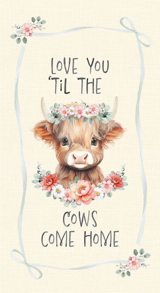 Timeless Treasures - "Love You Till The Cows Come Home" - Panel 24"x44"-100%-cotton