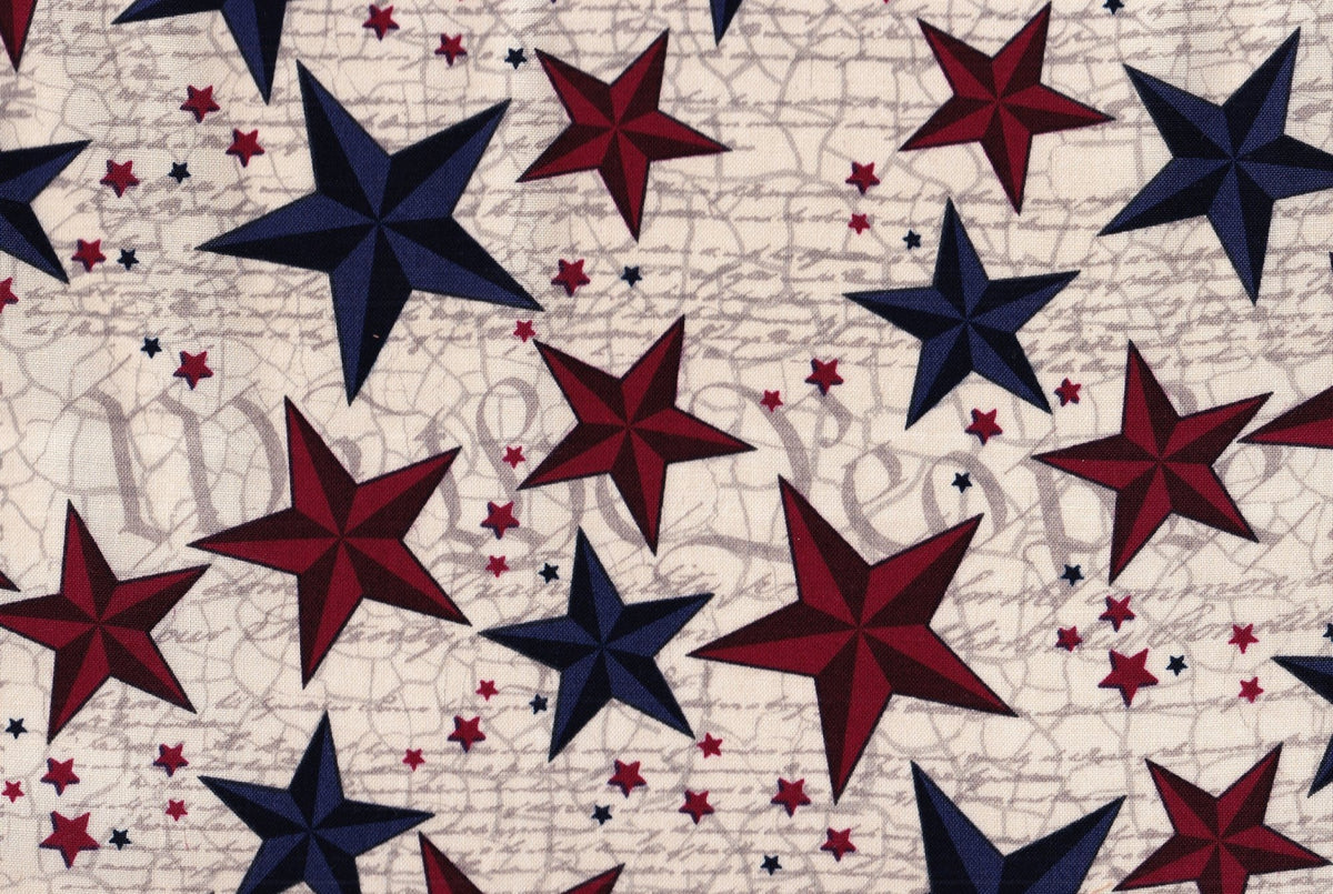 44"  - Scripted Texas Stars -  100% Cotton