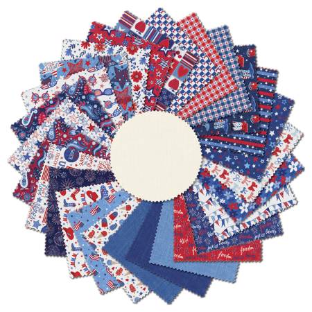 P&B Textiles -Layer Cake - "Patriotic Minis" -10"x10" -42 pcs