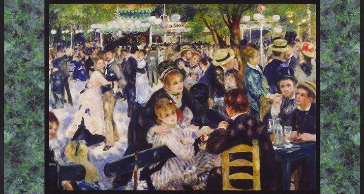 Panel -"Renoir - Ball at the Moulin de la Galette" Robert Kaufman 24"x 44"- 100% Cotton
