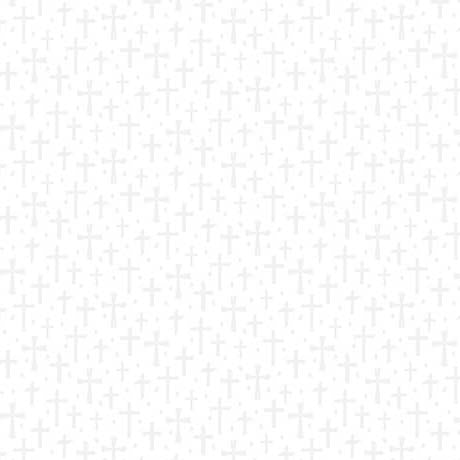 44"  - QT Fabrics-  " Quilting Illusions"  Crosses - White -  100% Cotton