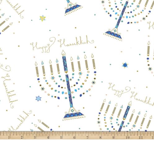 44"-QT Fabrics - Menorrah - 100%-cotton