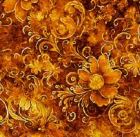 108"-Queens Garden-Gold-100%-cotton - by the yard