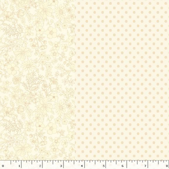 44"  -  Marcus Fabrics - "Kathleens Story"  Cream  -  100% Cotton