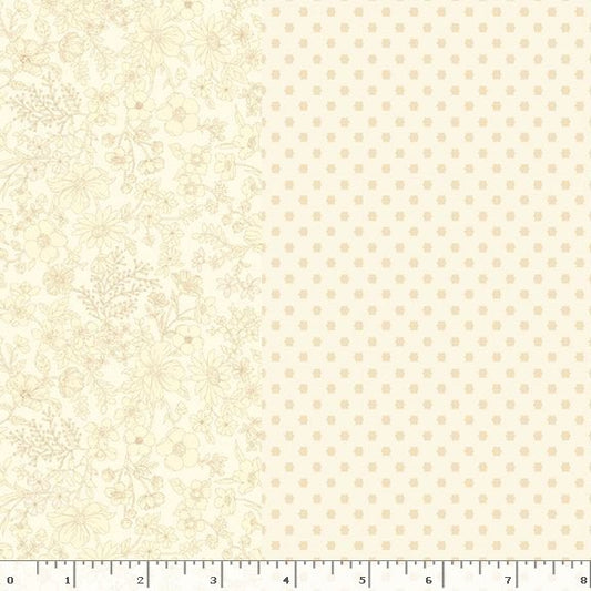 44"  -  Marcus Fabrics - "Kathleens Story"  Cream  -  100% Cotton