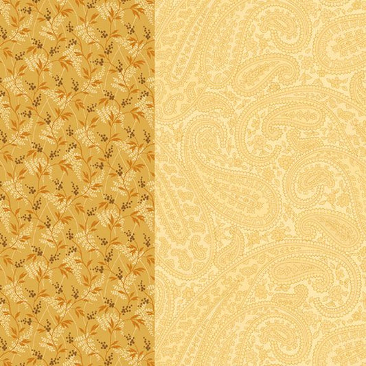 44"  -  Marcus Fabrics - "Kathleens Story"  Yellow  -  100% Cotton