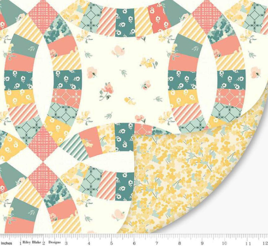 58"  - Riley Blake - Double Lush Velvet - "Double Wedding Ring" - 95% polyester, 5% Spandex