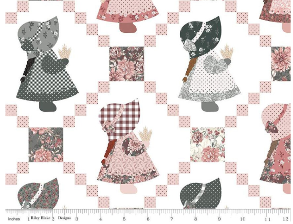108"  - Riley Blake -  " Sunbonnet Sue"  A Walk On The Prarie -  100% Cotton
