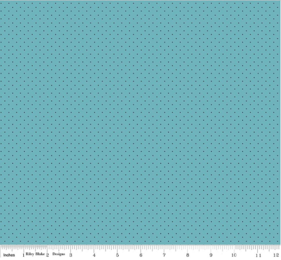 44"  - Riley Blake - "Swiss Dots - Ocean -  100% Cotton
