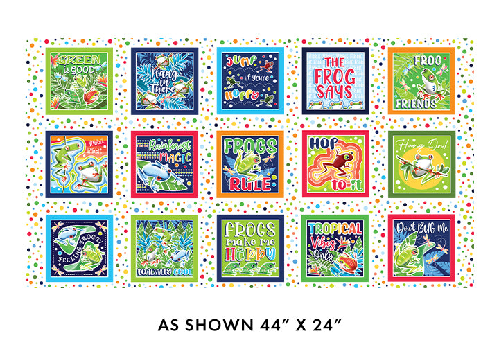 44"  - Benartex  -  "Rainforest Glow Boxes - Panel"  -  100% Cotton
