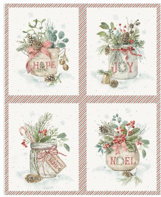 Panel - Riley Blake - Holiday Spirit Season's Greetings Pillow Panel -  100% Cotton