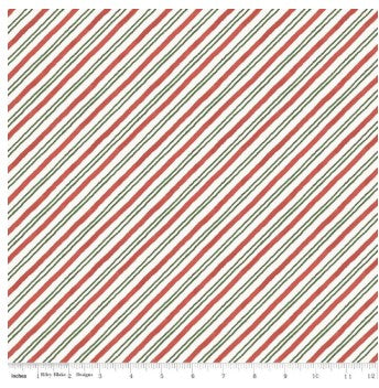 44"  - Riley Blake -  "Holiday Spirit" Stripes -  100% Cotton