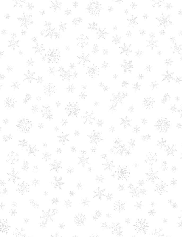 44"- Timeless Treasures -  "White on White - Snowflakes" - 100% Cotton