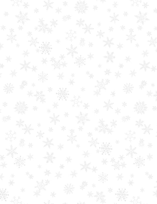 44"- Timeless Treasures -  "White on White - Snowflakes" - 100% Cotton