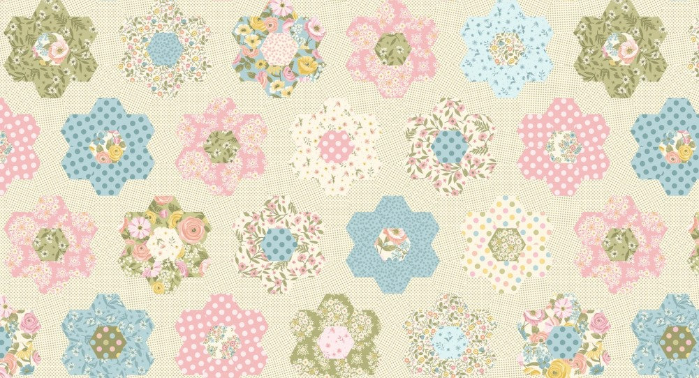 44"  - Studio e -  "Grandma's Garden Cheater Quilt" -  100% Cotton