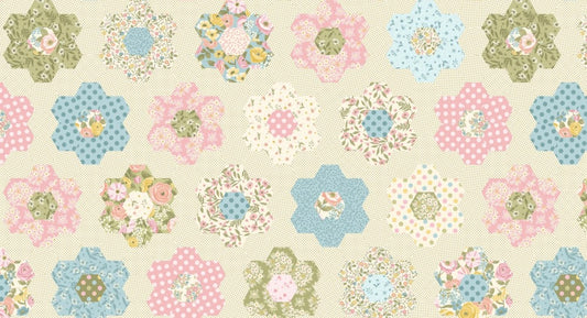 44"  - Studio e -  "Grandma's Garden Cheater Quilt" -  100% Cotton