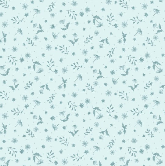 44"  - Studio e -  "Pale Blue Mini Wildflowers" -  100% Cotton