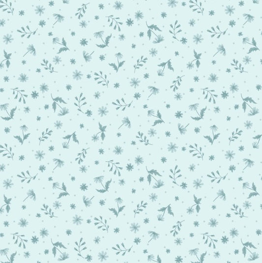 44"  - Studio e -  "Pale Blue Mini Wildflowers" -  100% Cotton