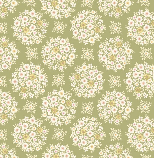 44"  - Studio e -  "Sage Floral Bouquet" -  100% Cotton