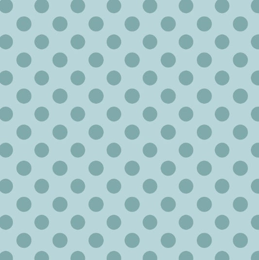 44"  - Studio e -  "Serene Blue Polka Dot" -  100% Cotton