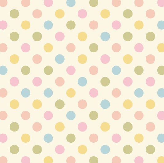 44"  - Studio e -  "Warm White Polka Dot" -  100% Cotton