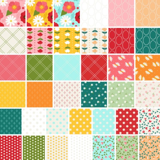 Blank Quilting - Charm Pack - "The Brightside" - 5"x 5" - 42 pcs